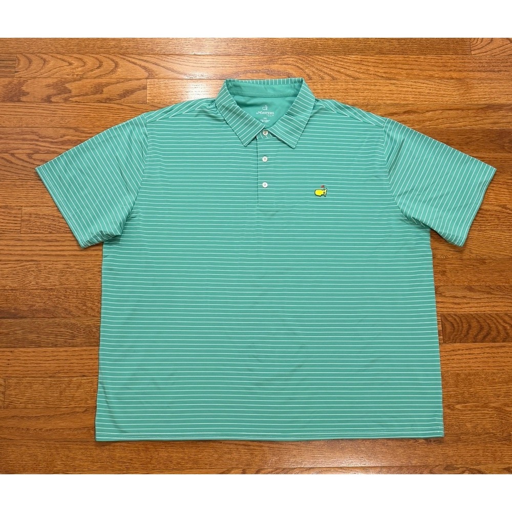 Masters Tech Augusta National Golf Polo Shirt Mens 2XL Green *Custom 29" Length*